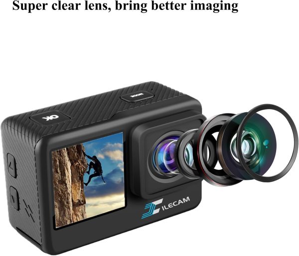 Action Camera with 32GB Memory Card Waterproof Cameras 4*Zoom Dual Screen 131FT(40m) Waterproof Underwater Camera with 2X Batteries and Multifunctional Accessories Action Cam - Image 6