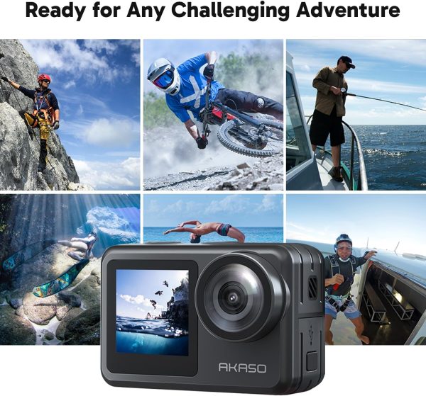 AKASO Brave 7 LE 4K30FPS 20MP WiFi Action Camera with Touch Screen EIS 2.0 Zoom Remote Control 131ft Waterproof Underwater Camera with Waterproof Floating Hand Grip and Carrying Case Bundle - Image 8