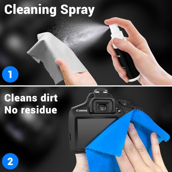 Camera Lens Cleaning Kit, 10-in-1 Camera Cleaning Kit, Camera Lens Cleaner and Camera Accessories, Includes Lens Cleaning Kit/Lens Cleaner/Lens Cleaning Pen/Soft Brush - Image 3