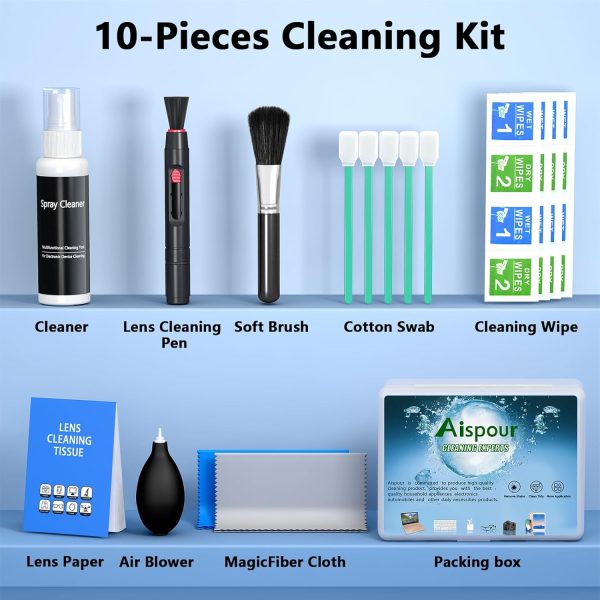 Camera Lens Cleaning Kit, 10-in-1 Camera Cleaning Kit, Camera Lens Cleaner and Camera Accessories, Includes Lens Cleaning Kit/Lens Cleaner/Lens Cleaning Pen/Soft Brush - Image 6