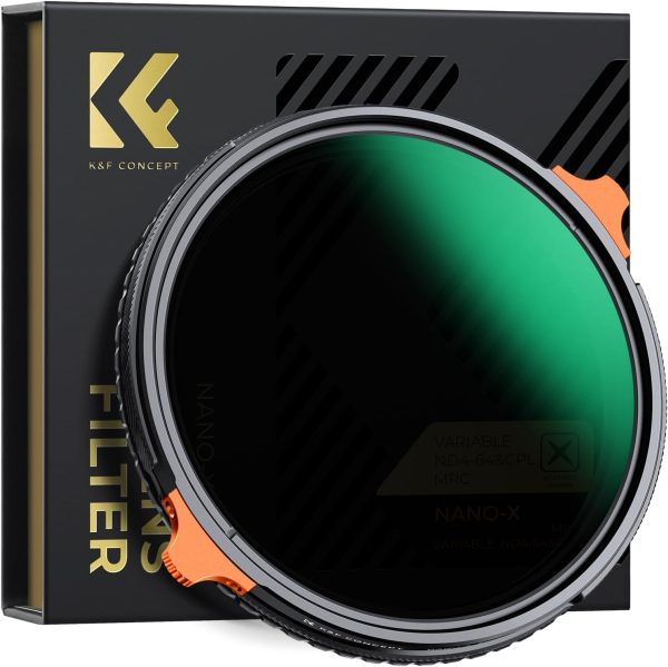 K&F Concept 67mm ND4-64 (2-6 Stops) ND Lens Filter Variable & CPL Polarizers Filter 2-in-1, 28 Multi-Coated Polarizing and Neutral Density Camera Lens Filter (Nano-X Series)