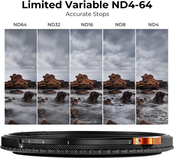 K&F Concept 67mm ND4-64 (2-6 Stops) ND Lens Filter Variable & CPL Polarizers Filter 2-in-1, 28 Multi-Coated Polarizing and Neutral Density Camera Lens Filter (Nano-X Series) - Image 4