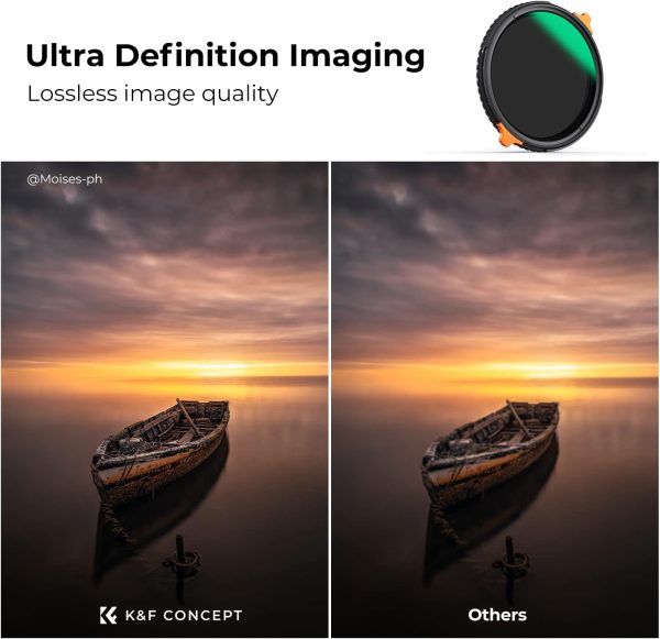 K&F Concept 67mm ND4-64 (2-6 Stops) ND Lens Filter Variable & CPL Polarizers Filter 2-in-1, 28 Multi-Coated Polarizing and Neutral Density Camera Lens Filter (Nano-X Series) - Image 5